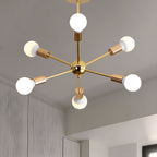 Sculpted Gold Metal Chandelier