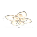 Ethereal Leaf Halo Flush Ceiling Light