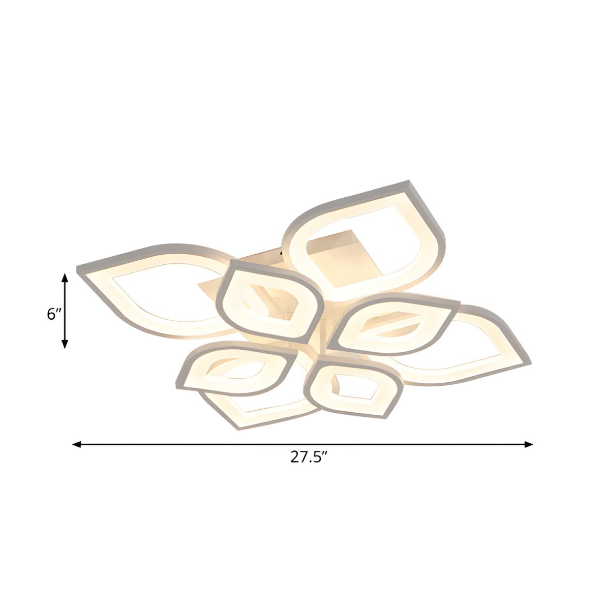 Ethereal Leaf Halo Flush Ceiling Light