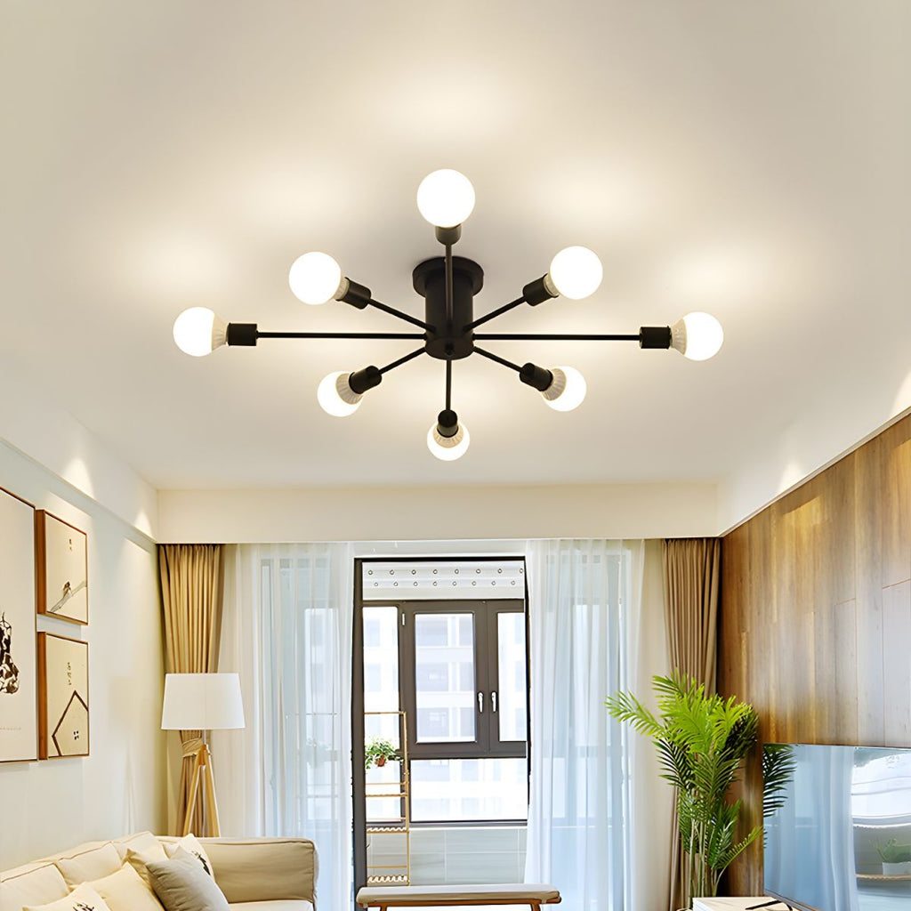 Minimalist Sputnik Halo Semi-Flush Ceiling Light