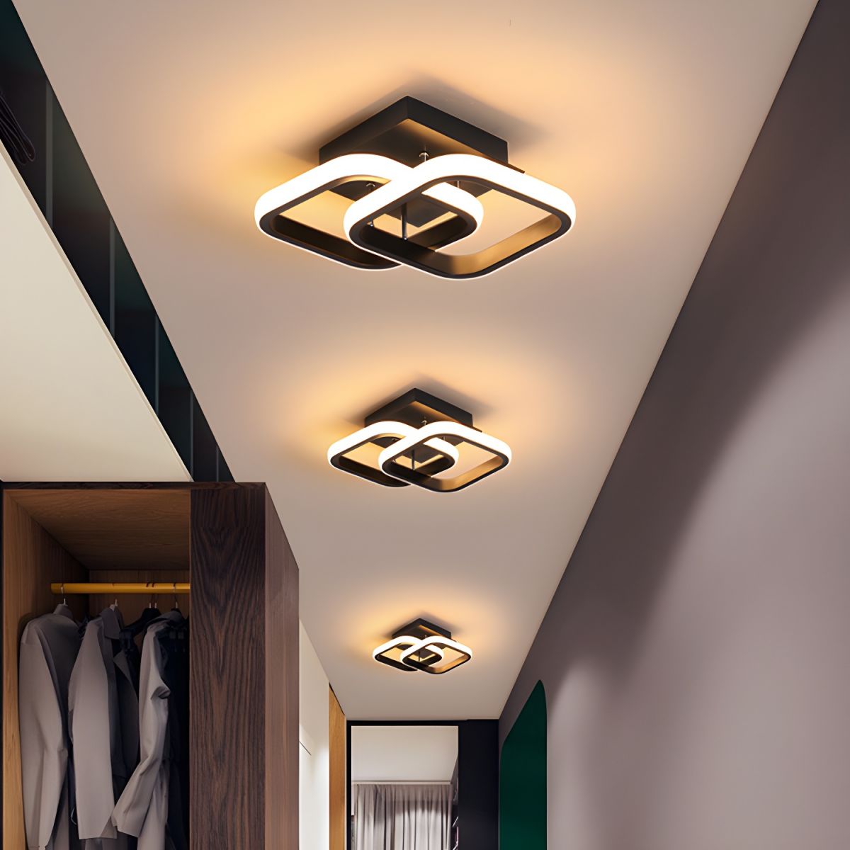 Modern Metal Semi Flush Mount Ceiling Lamp