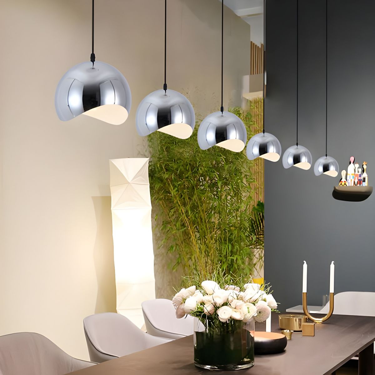 Modern Sculptural Wave Dome Metal Pendant