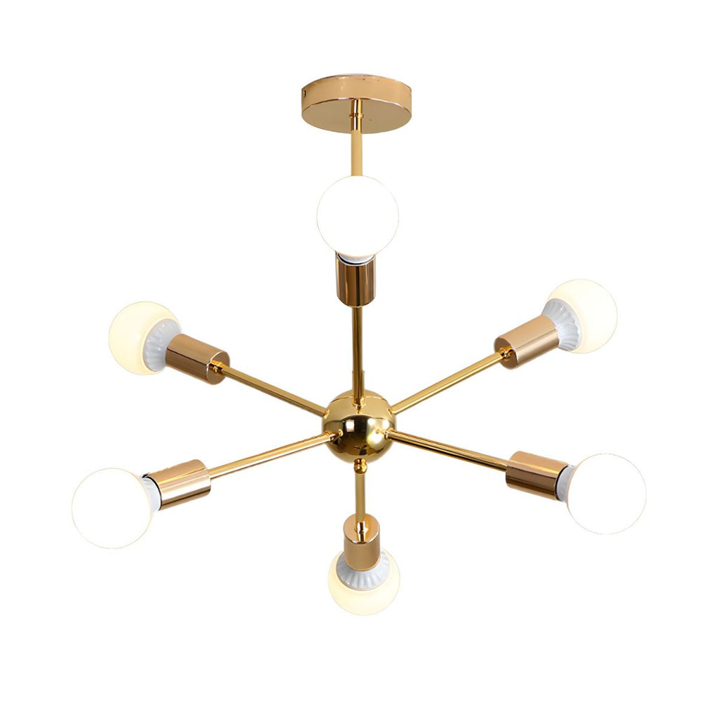 Sculpted Gold Metal Chandelier