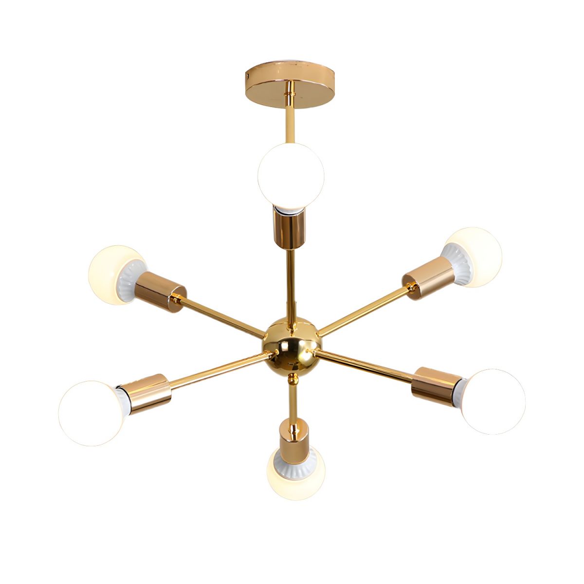 Sculpted Gold Metal Chandelier