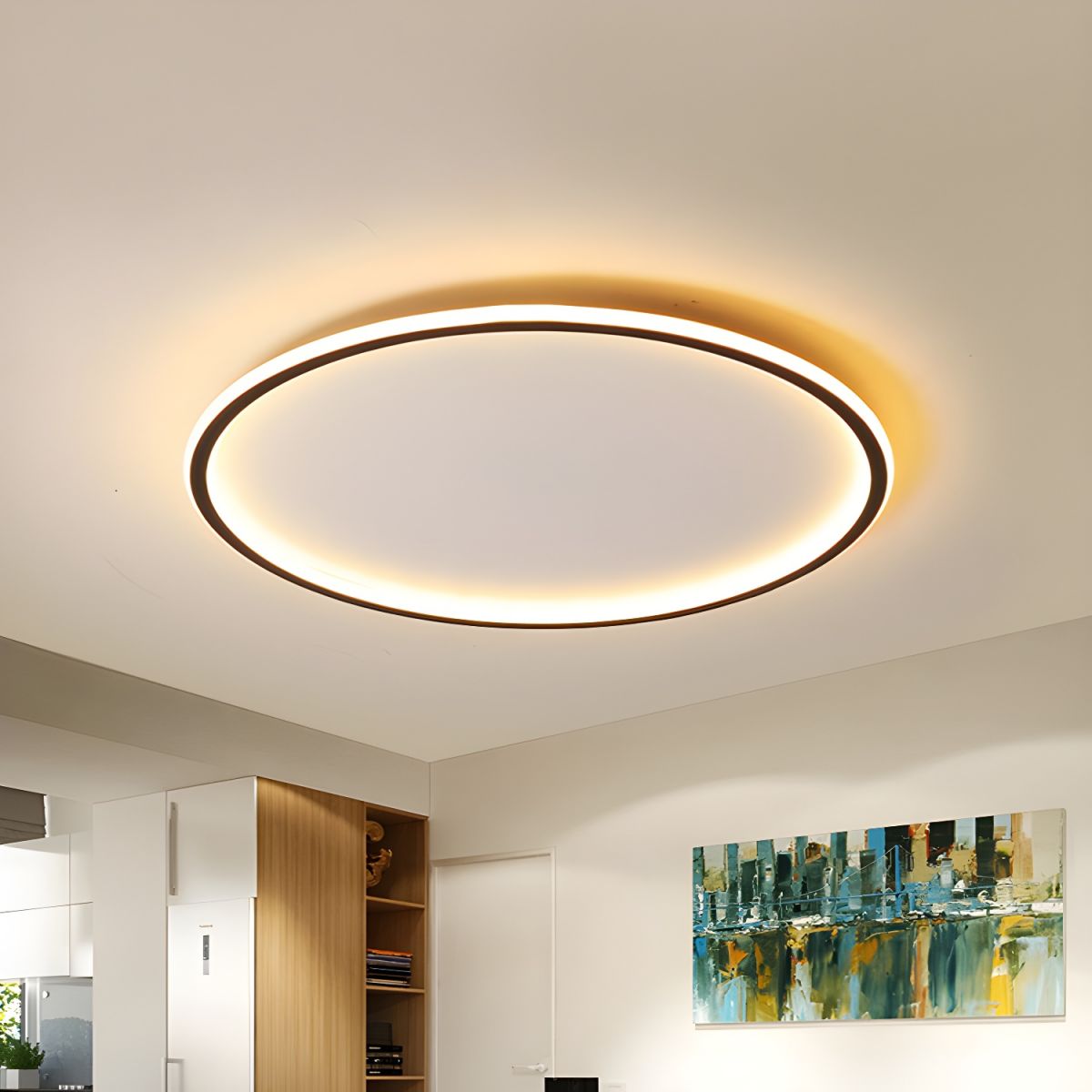 Nordic Style Black Halo Ceiling Light