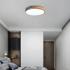 Nordic Wood Accent Halo Flush Mount Light