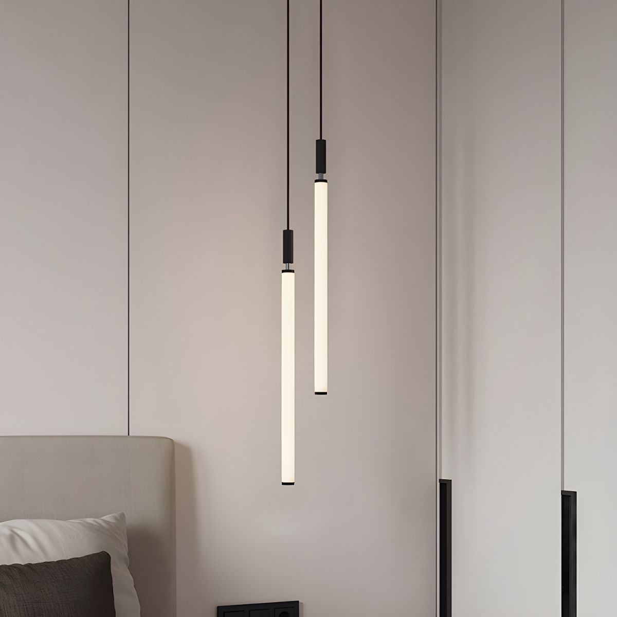 Sleek Black White Acrylic Tube Pendant