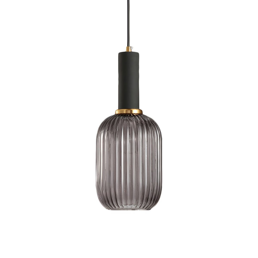 Sculpted Ribbed Glass Pendant Light