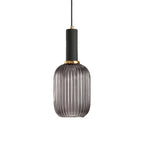 Sculpted Ribbed Glass Pendant Light
