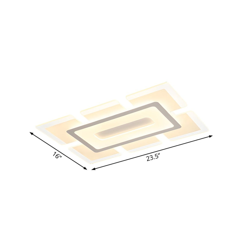 Modern Rectilinear Acrylic Flush Mount