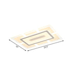 Modern Rectilinear Acrylic Flush Mount