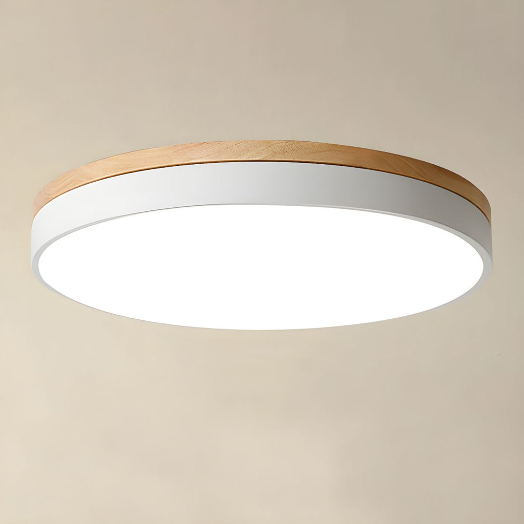 Nordic Wooden Round Flush Mount Ceiling Light