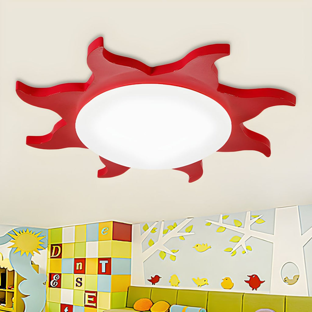 Playful Sun Halo Flush Ceiling Light