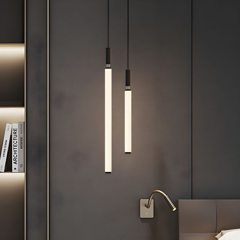 Sleek Black White Acrylic Tube Pendant