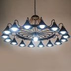 Wagon Wheel Cone Chandelier Light