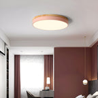 Nordic Wooden Round Flush Mount Ceiling Light
