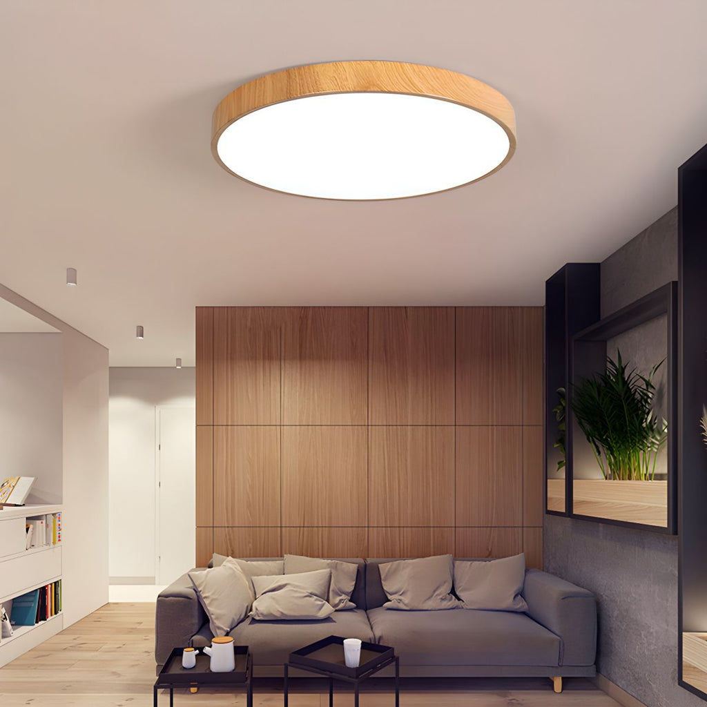Minimalist Nordic Wood Halo Ceiling Sculpture
