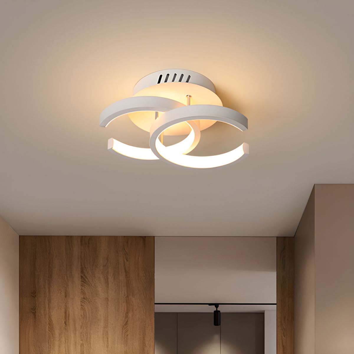 Modern Metal Semi Flush Mount Ceiling Lamp