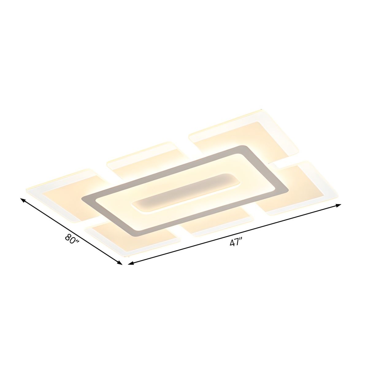 Modern Rectilinear Acrylic Flush Mount