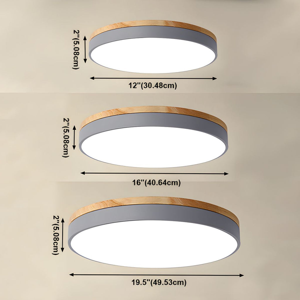Nordic Wooden Round Flush Mount Ceiling Light