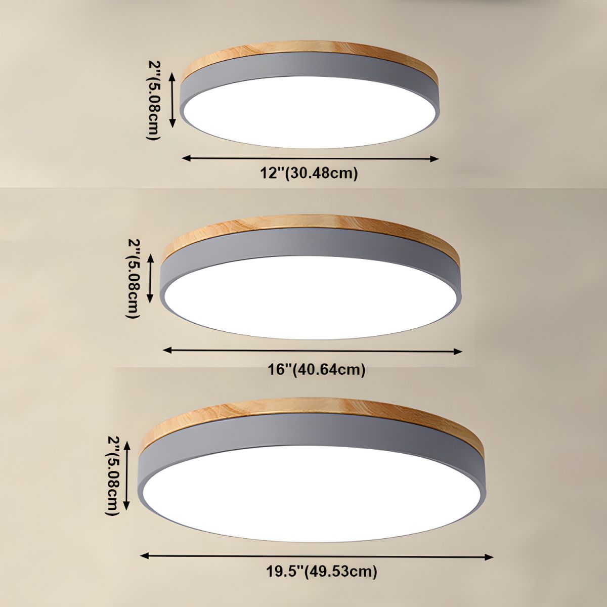 Nordic Wooden Round Flush Mount Ceiling Light
