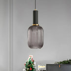 Sculpted Ribbed Glass Pendant Light
