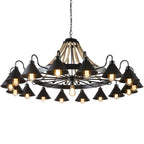 Wagon Wheel Cone Chandelier Light