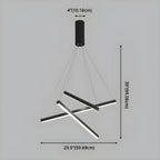 Minimalist Black Stick Cascade Chandelier