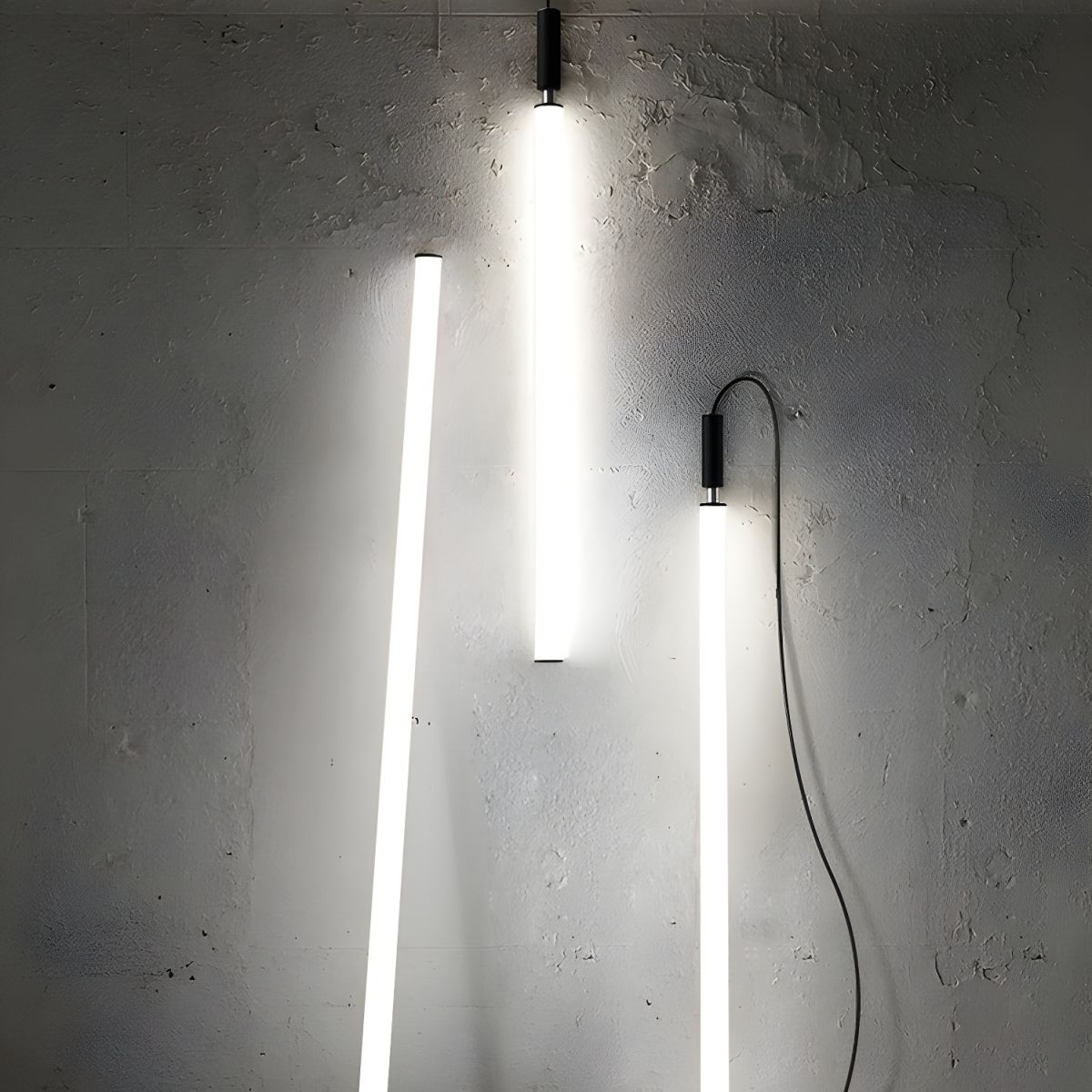 Sleek Black White Acrylic Tube Pendant