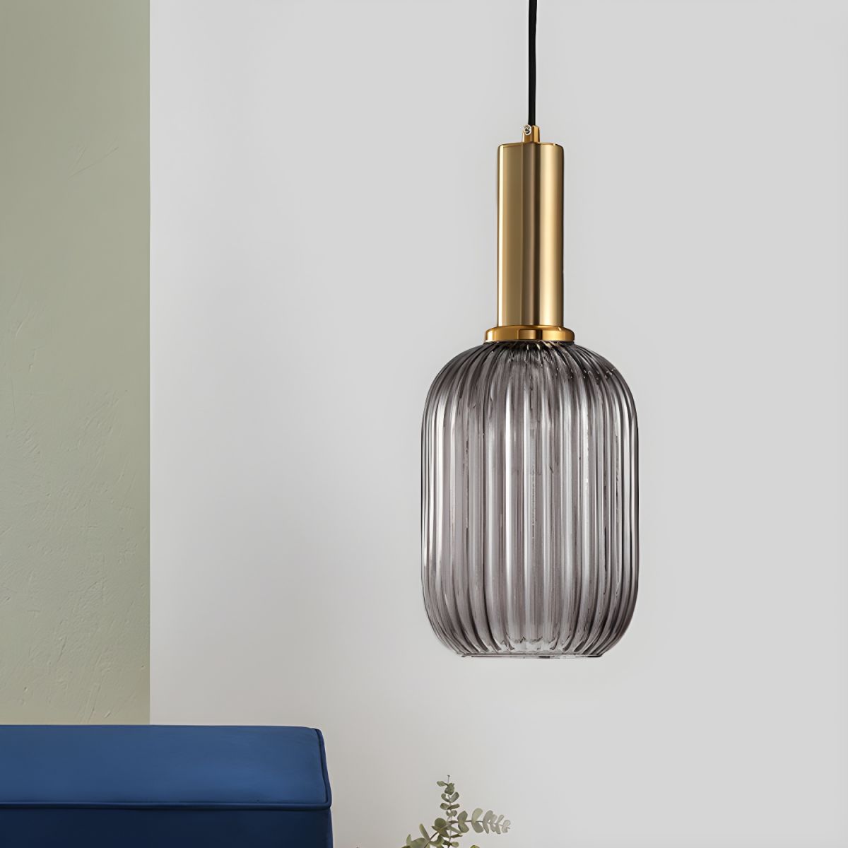Sculpted Ribbed Glass Pendant Light