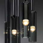 Modernist Smoke Glass Cylinder Pendant