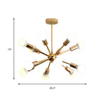 Sculpted Gold Metal Chandelier