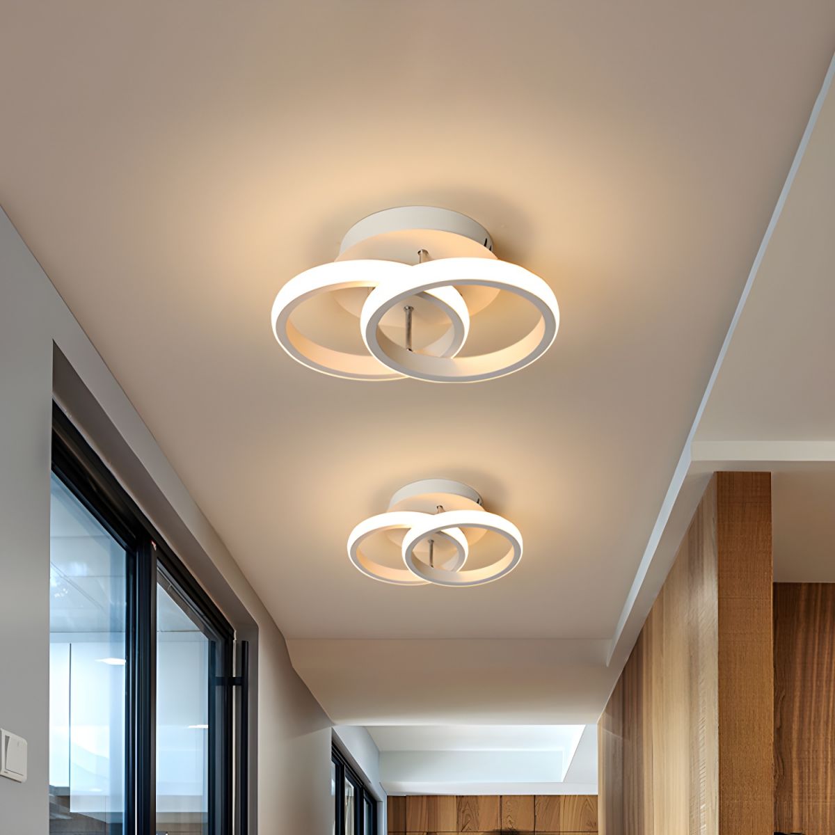 Modern Metal Semi Flush Mount Ceiling Lamp