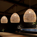 Tropical Woven Bamboo Pendant Light