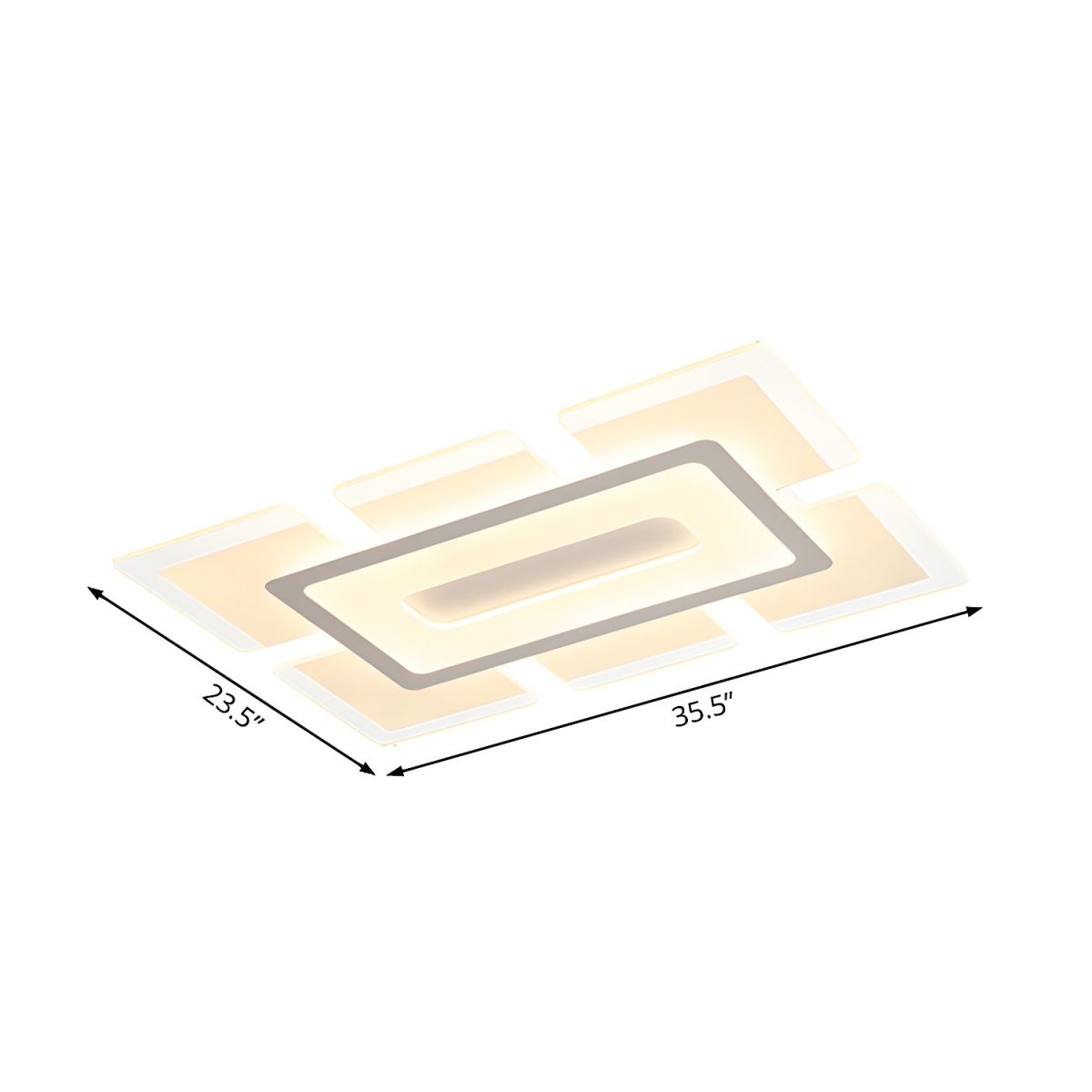 Modern Rectilinear Acrylic Flush Mount
