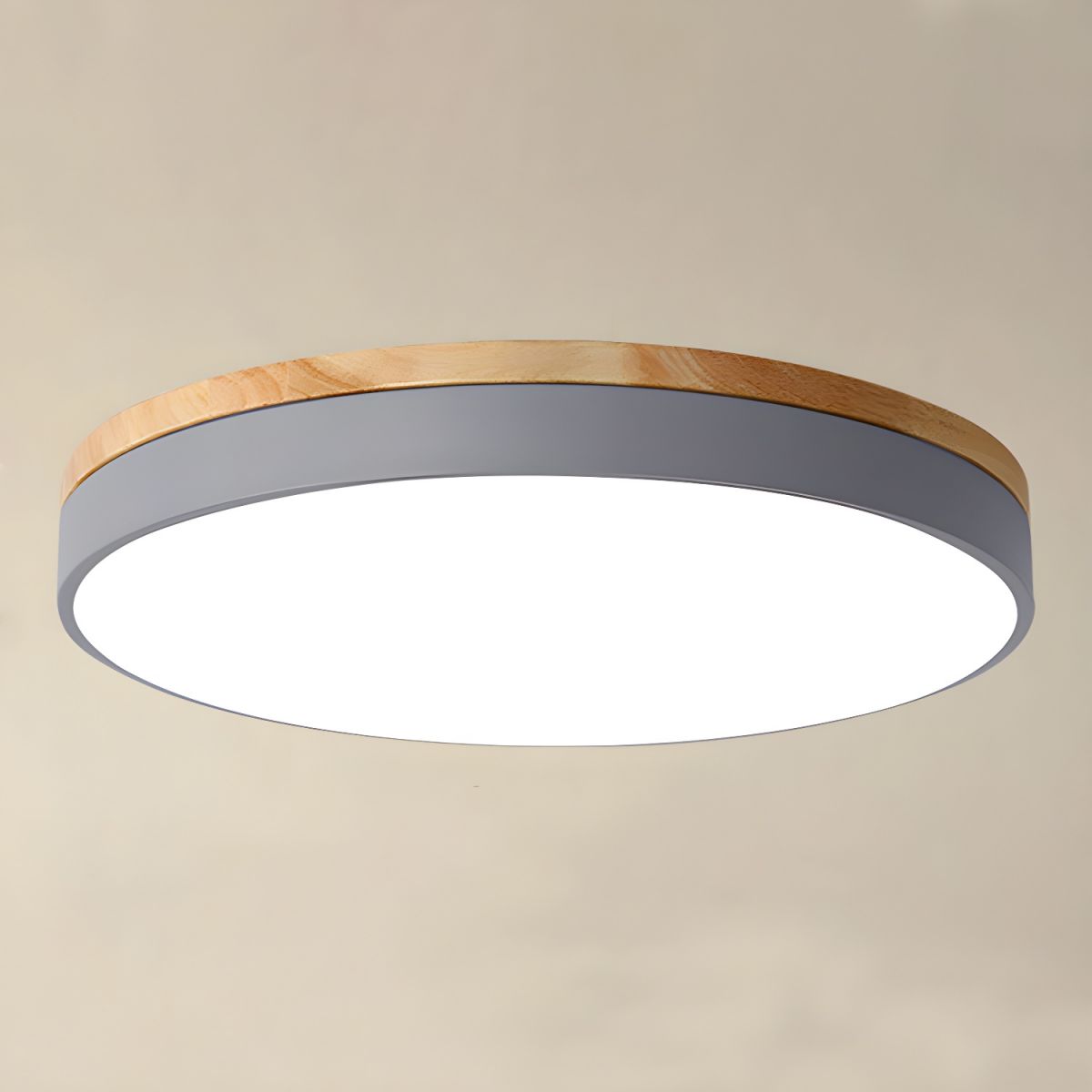 Nordic Wooden Round Flush Mount Ceiling Light