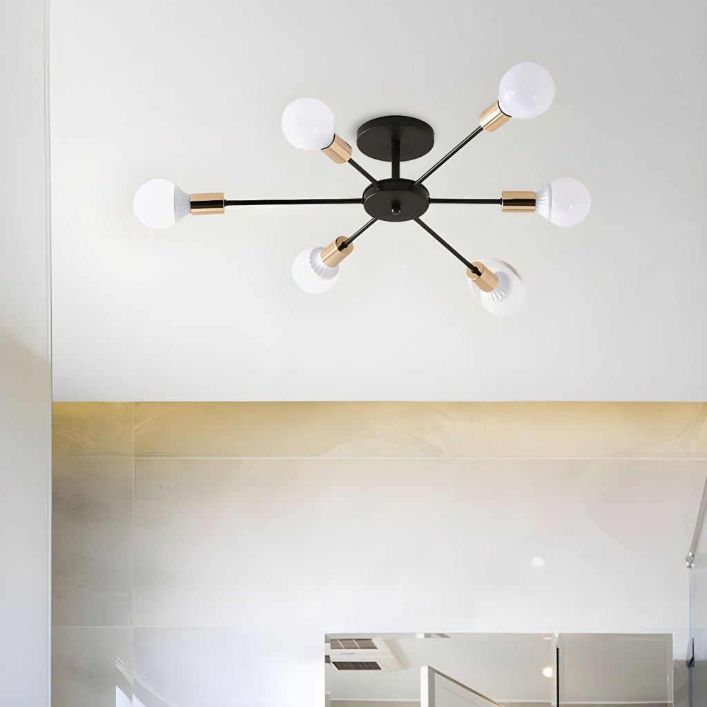 Artisan Black Gold Sputnik Ceiling Light