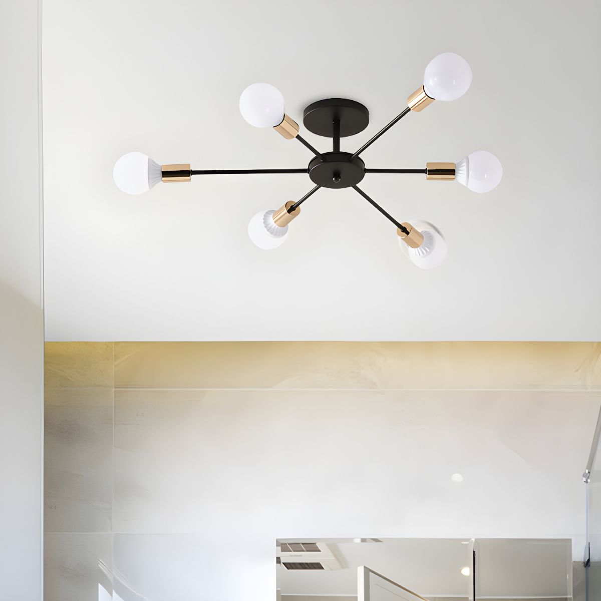 Artisan Black Gold Sputnik Ceiling Light