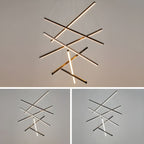 Minimalist Black Stick Cascade Chandelier