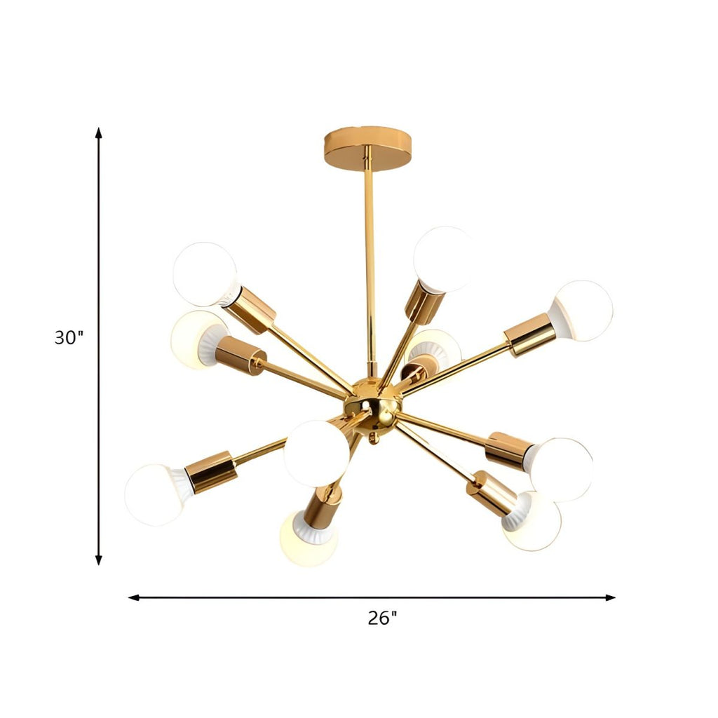 Sculpted Gold Metal Chandelier