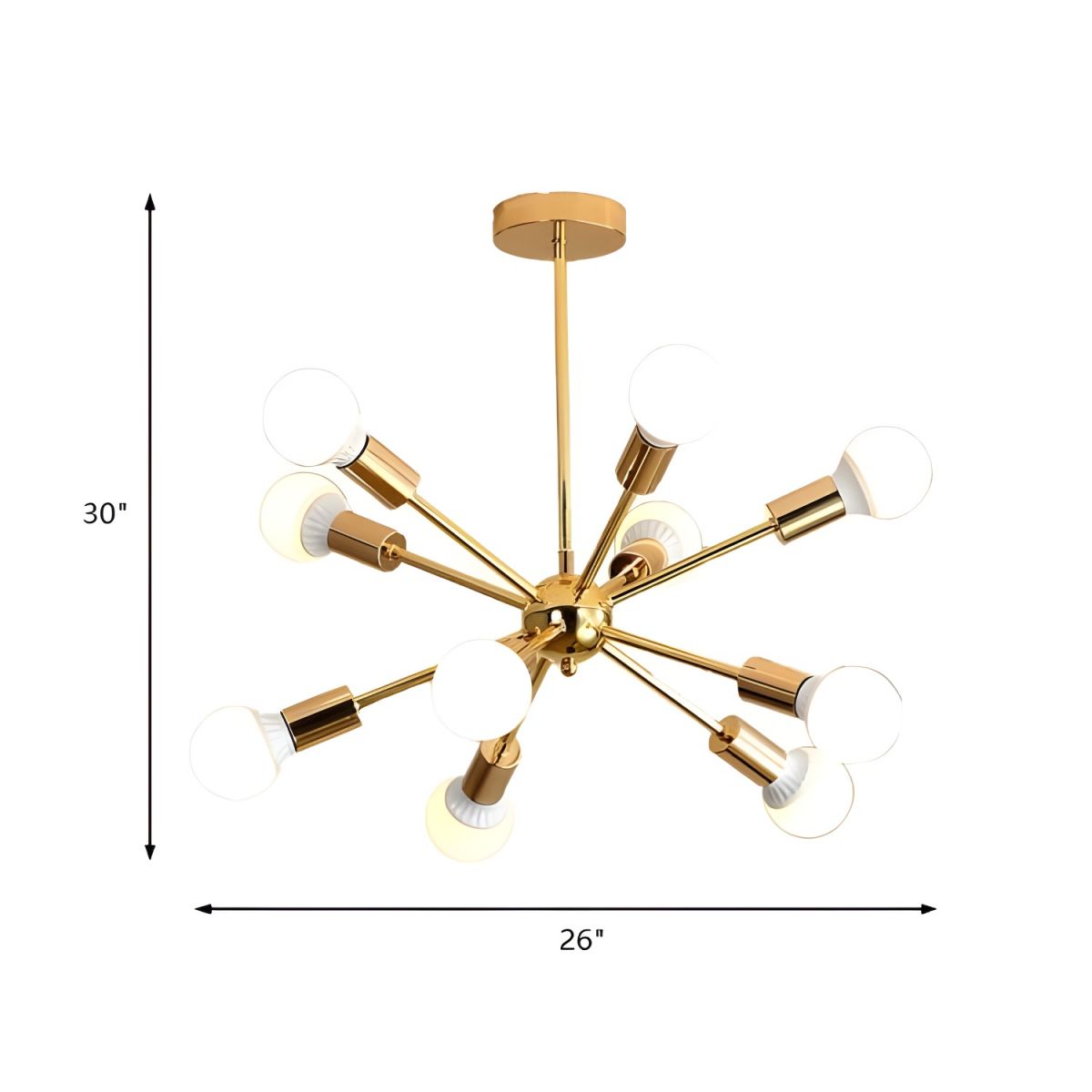 Sculpted Gold Metal Chandelier