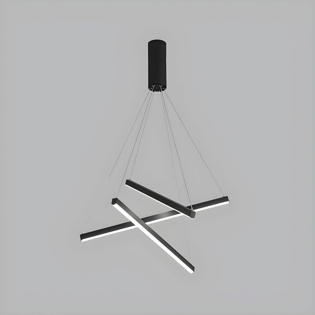Minimalist Black Stick Cascade Chandelier