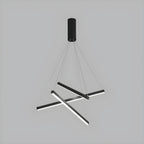 Minimalist Black Stick Cascade Chandelier