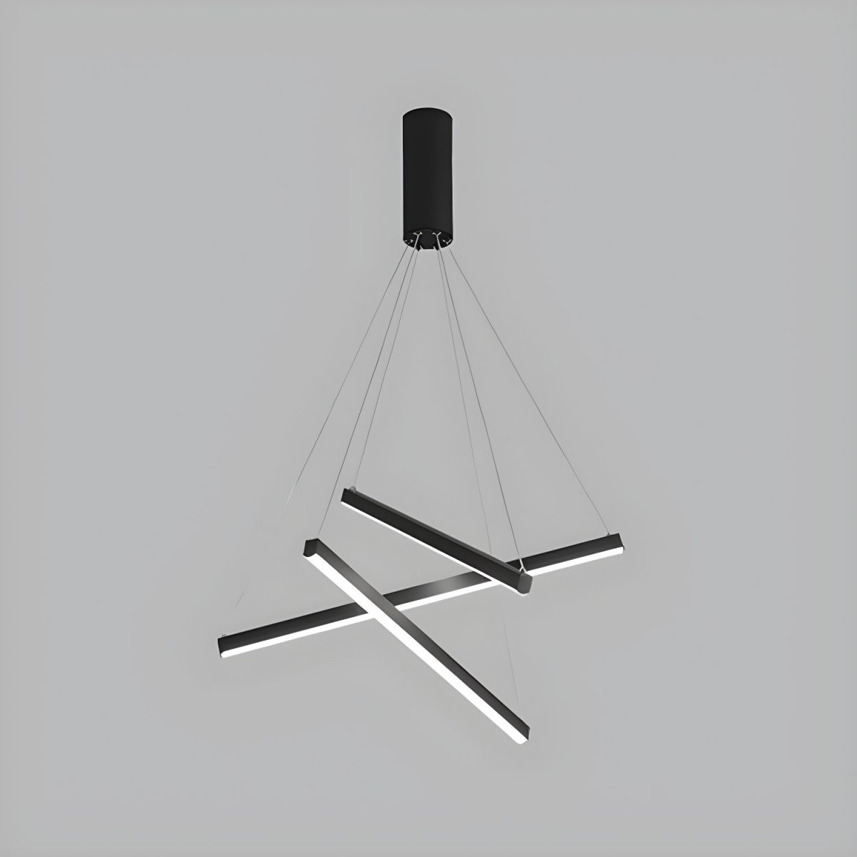 Minimalist Black Stick Cascade Chandelier