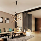 Minimalist Black Stick Cascade Chandelier