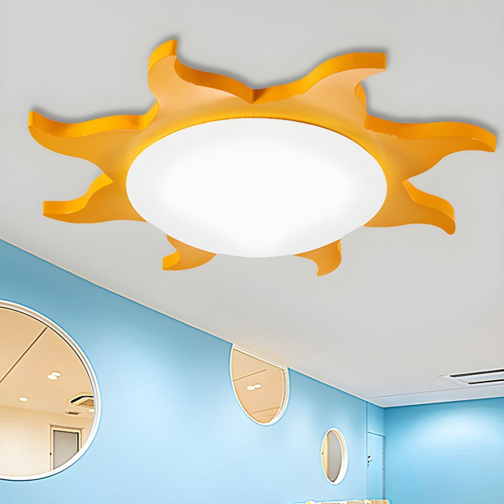 Playful Sun Halo Flush Ceiling Light