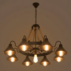 Wagon Wheel Cone Chandelier Light
