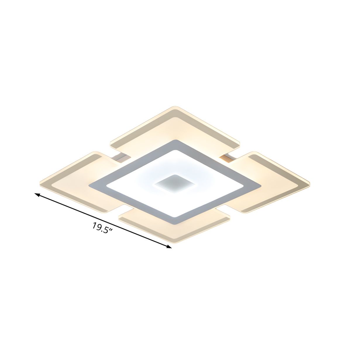 Modern Rectilinear Acrylic Flush Mount