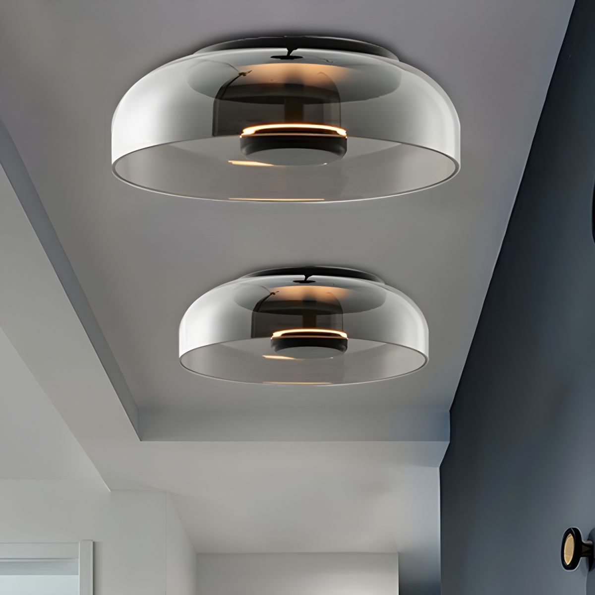 Minimalist Glass Dome Ceiling Light Sculpture