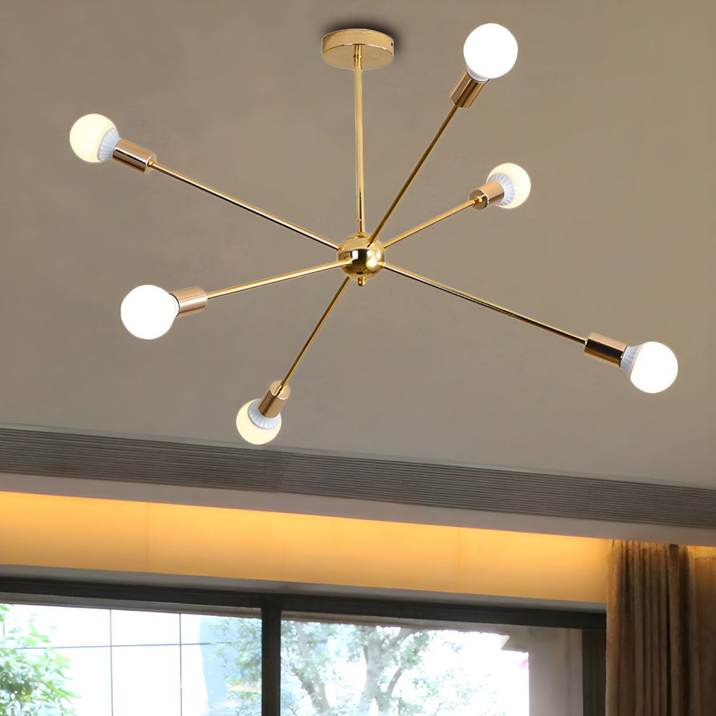 Sculpted Gold Metal Chandelier